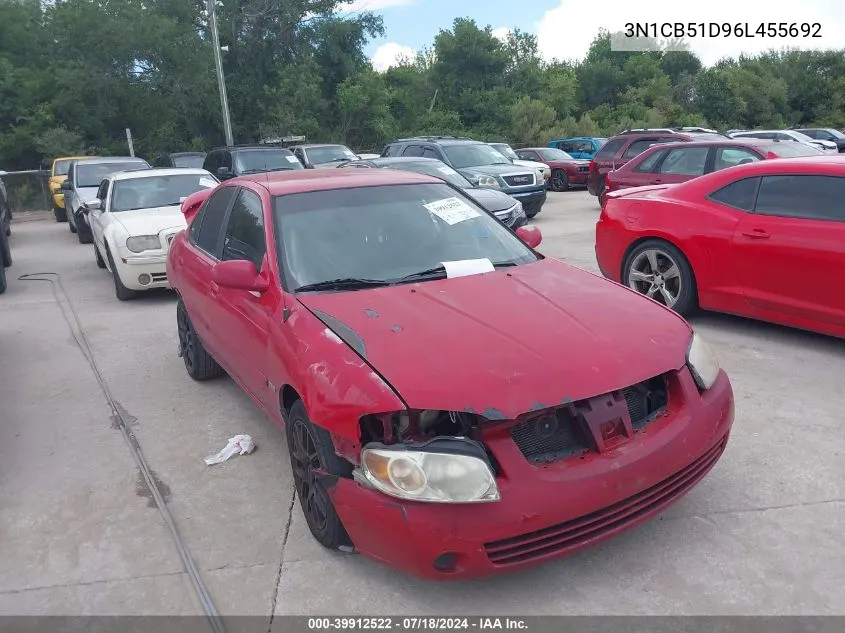 2006 Nissan Sentra 1.8S VIN: 3N1CB51D96L455692 Lot: 39912522