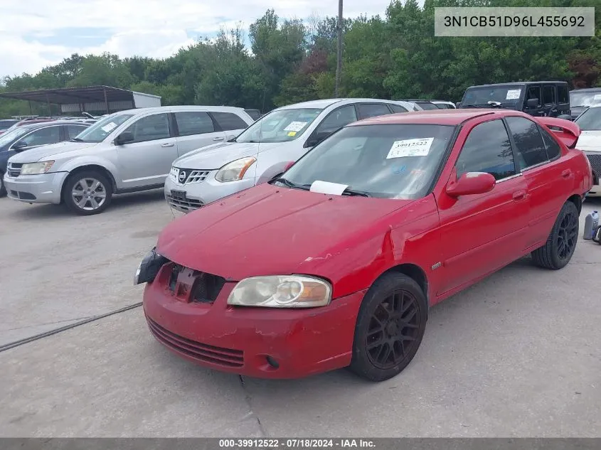 2006 Nissan Sentra 1.8S VIN: 3N1CB51D96L455692 Lot: 39912522