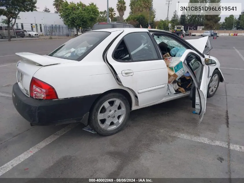 2006 Nissan Sentra 1.8S VIN: 3N1CB51D96L619541 Lot: 40002069