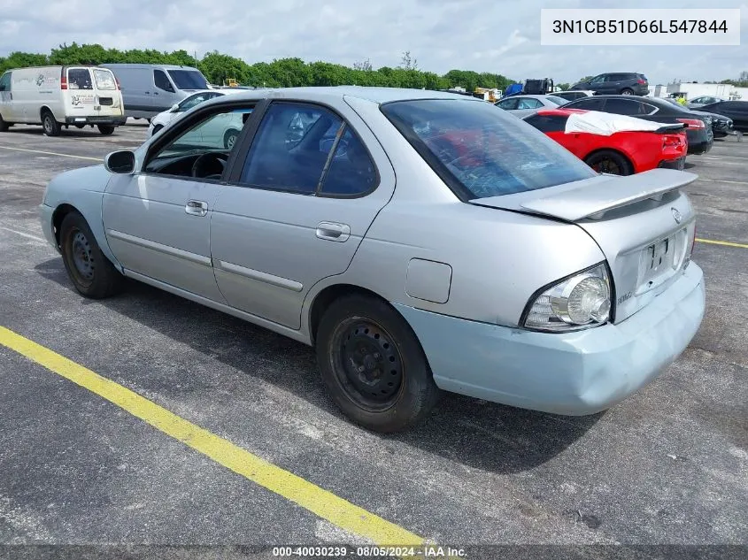 2006 Nissan Sentra 1.8S VIN: 3N1CB51D66L547844 Lot: 40030239