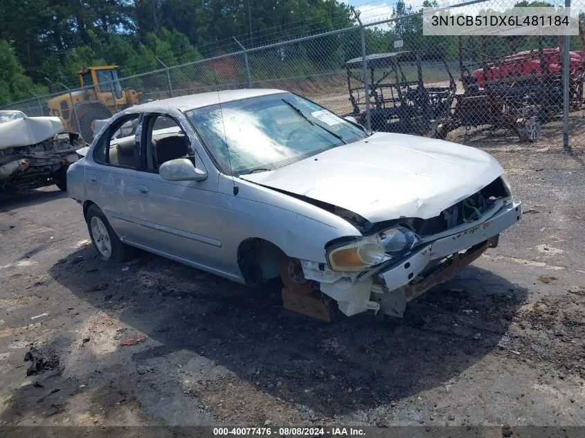 2006 Nissan Sentra 1.8S VIN: 3N1CB51DX6L481184 Lot: 40077476