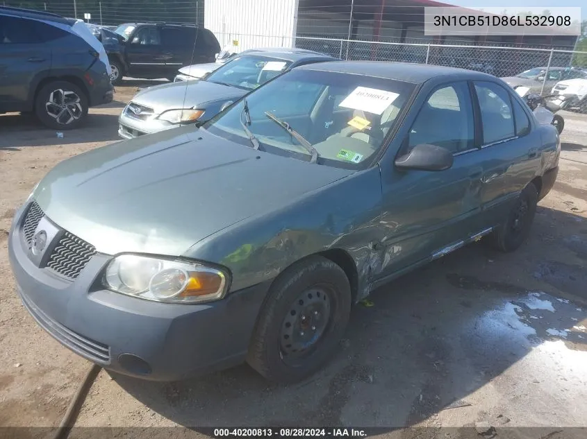 2006 Nissan Sentra 1.8S VIN: 3N1CB51D86L532908 Lot: 40200813