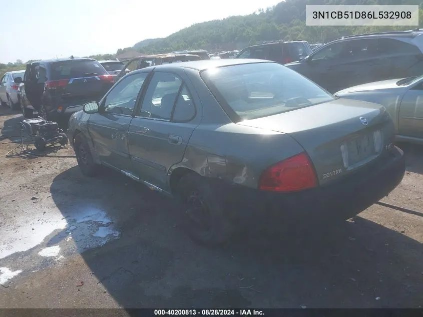 2006 Nissan Sentra 1.8S VIN: 3N1CB51D86L532908 Lot: 40200813