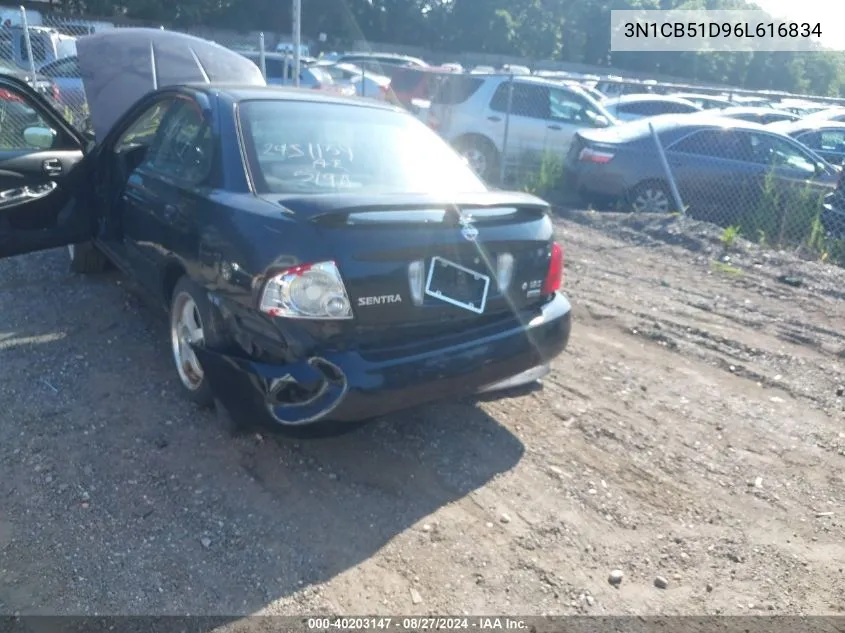 2006 Nissan Sentra 1.8S VIN: 3N1CB51D96L616834 Lot: 40203147