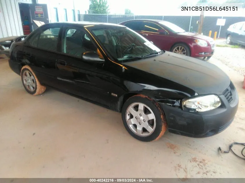 2006 Nissan Sentra 1.8S VIN: 3N1CB51D56L645151 Lot: 40242216