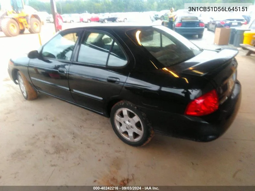 2006 Nissan Sentra 1.8S VIN: 3N1CB51D56L645151 Lot: 40242216