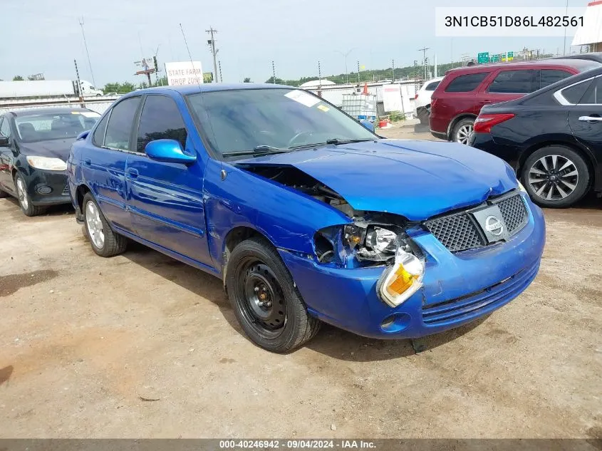 2006 Nissan Sentra 1.8S VIN: 3N1CB51D86L482561 Lot: 40246942