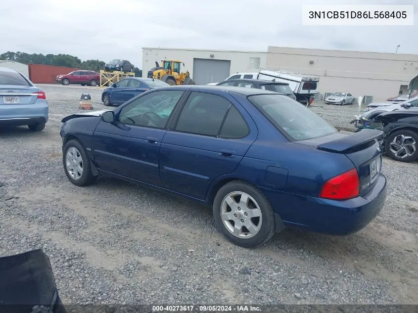 2006 Nissan Sentra 1.8S VIN: 3N1CB51D86L568405 Lot: 40273617