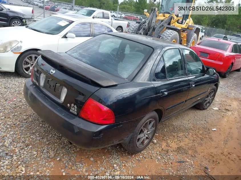 2006 Nissan Sentra 1.8S VIN: 3N1CB51D26L542303 Lot: 40290196