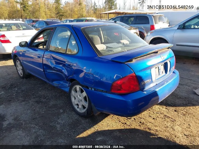 2006 Nissan Sentra 1.8S VIN: 3N1CB51D36L548269 Lot: 40411207