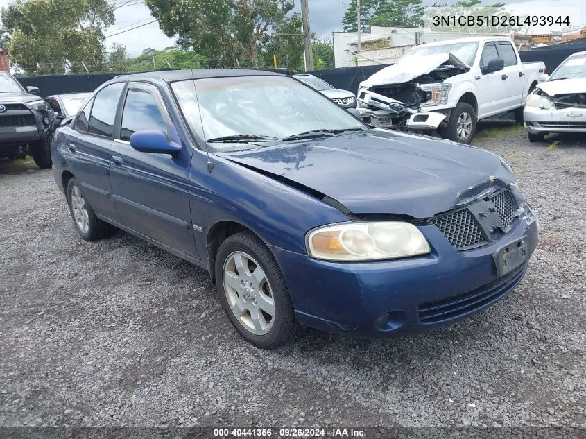 2006 Nissan Sentra 1.8S VIN: 3N1CB51D26L493944 Lot: 40441356