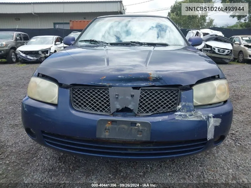 2006 Nissan Sentra 1.8S VIN: 3N1CB51D26L493944 Lot: 40441356