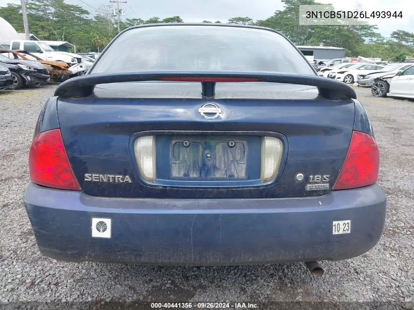 3N1CB51D26L493944 2006 Nissan Sentra 1.8S