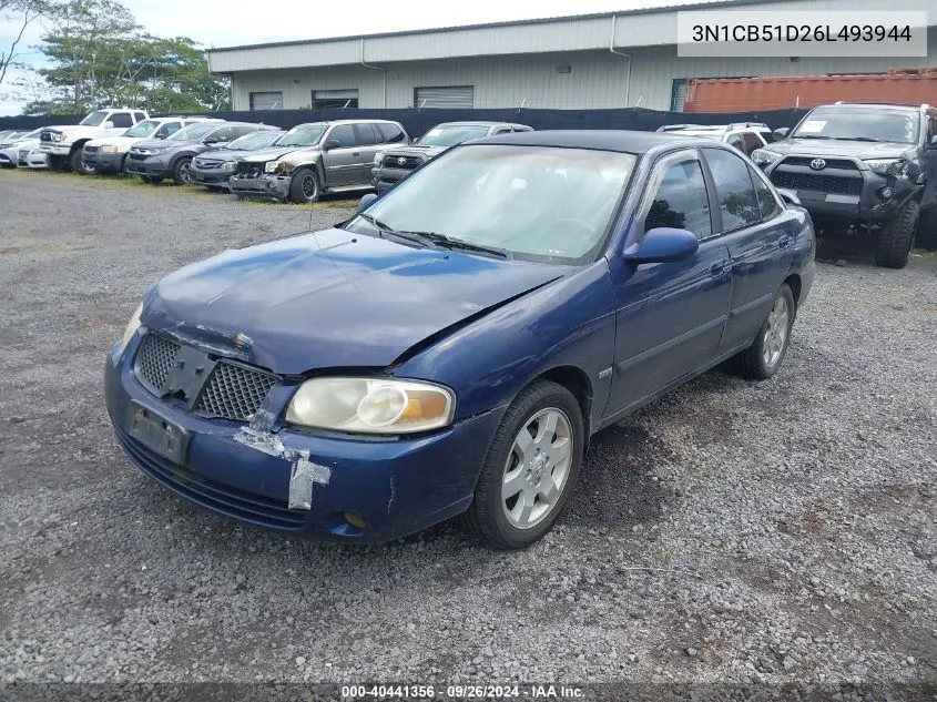 2006 Nissan Sentra 1.8S VIN: 3N1CB51D26L493944 Lot: 40441356