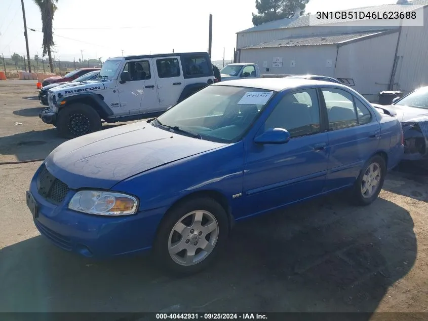 2006 Nissan Sentra 1.8S VIN: 3N1CB51D46L623688 Lot: 40442931