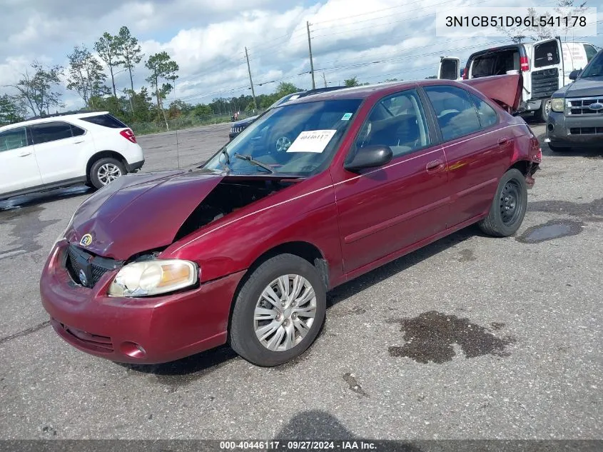 2006 Nissan Sentra 1.8S VIN: 3N1CB51D96L541178 Lot: 40446117