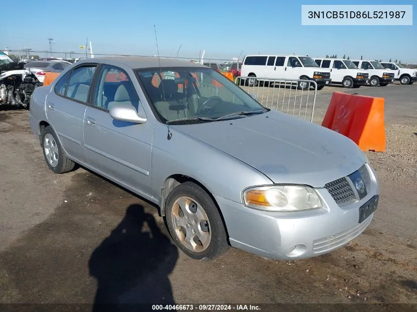 3N1CB51D86L521987 2006 Nissan Sentra 1.8S