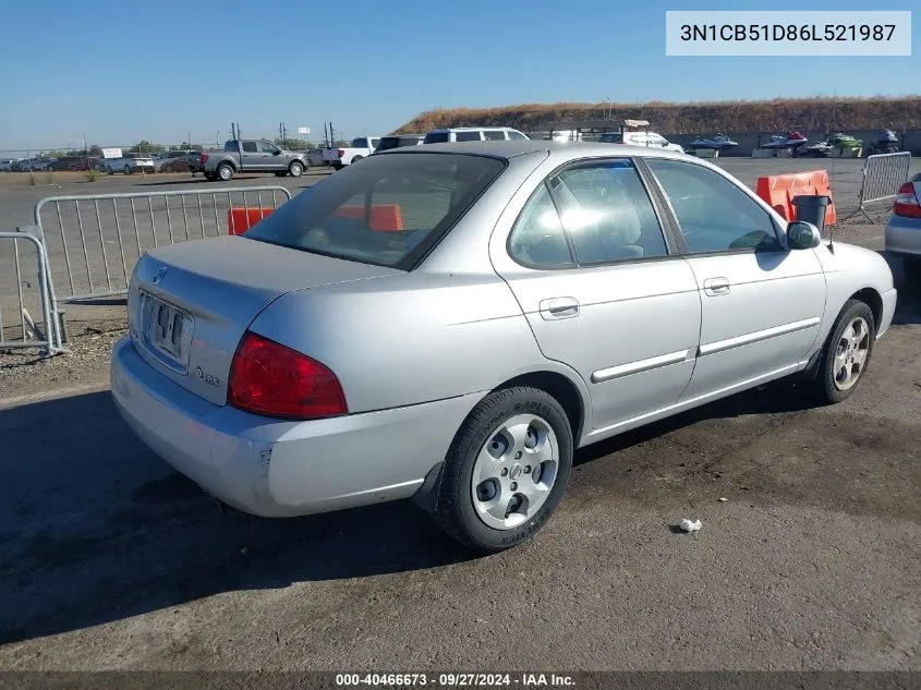 3N1CB51D86L521987 2006 Nissan Sentra 1.8S