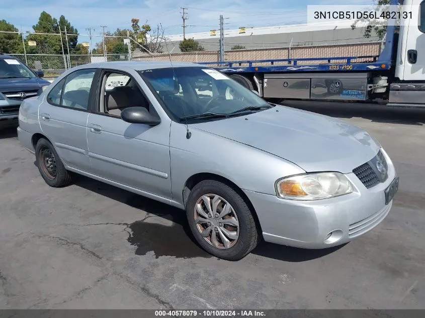 2006 Nissan Sentra 1.8S VIN: 3N1CB51D56L482131 Lot: 40578079