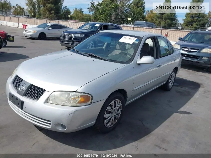 2006 Nissan Sentra 1.8S VIN: 3N1CB51D56L482131 Lot: 40578079