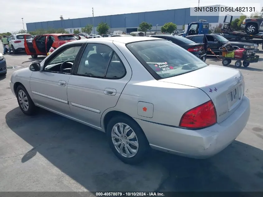 2006 Nissan Sentra 1.8S VIN: 3N1CB51D56L482131 Lot: 40578079