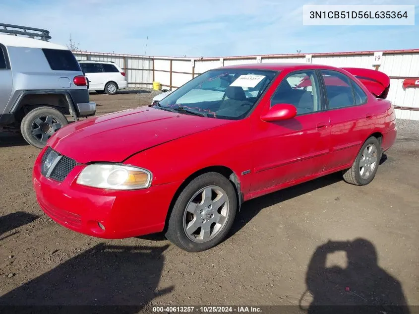 2006 Nissan Sentra 1.8S VIN: 3N1CB51D56L635364 Lot: 40613257