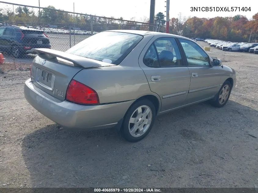 2006 Nissan Sentra 1.8S VIN: 3N1CB51DX6L571404 Lot: 40685979