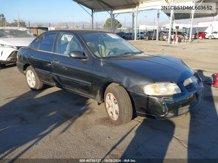 2006 Nissan Sentra 1.8/1.8S VIN: 3N1CB51D46L603652 Lot: 40705127