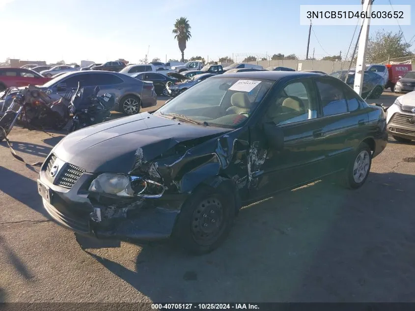 2006 Nissan Sentra 1.8/1.8S VIN: 3N1CB51D46L603652 Lot: 40705127