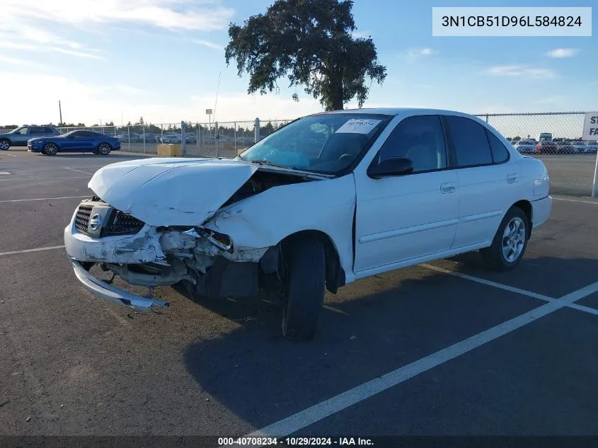 2006 Nissan Sentra 1.8 VIN: 3N1CB51D96L584824 Lot: 40708234