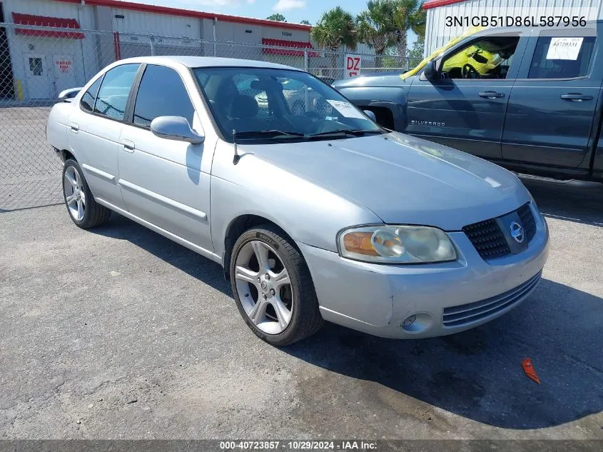 2006 Nissan Sentra 1.8S VIN: 3N1CB51D86L587956 Lot: 40723857