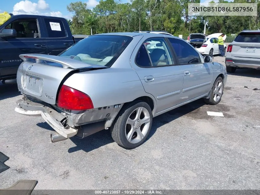 2006 Nissan Sentra 1.8S VIN: 3N1CB51D86L587956 Lot: 40723857