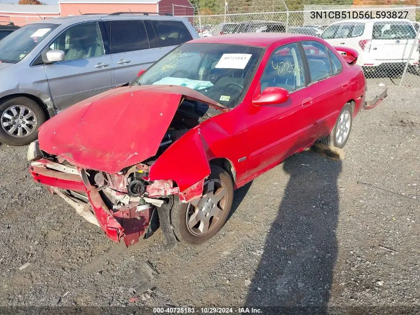 2006 Nissan Sentra 1.8S VIN: 3N1CB51D56L593827 Lot: 40725183