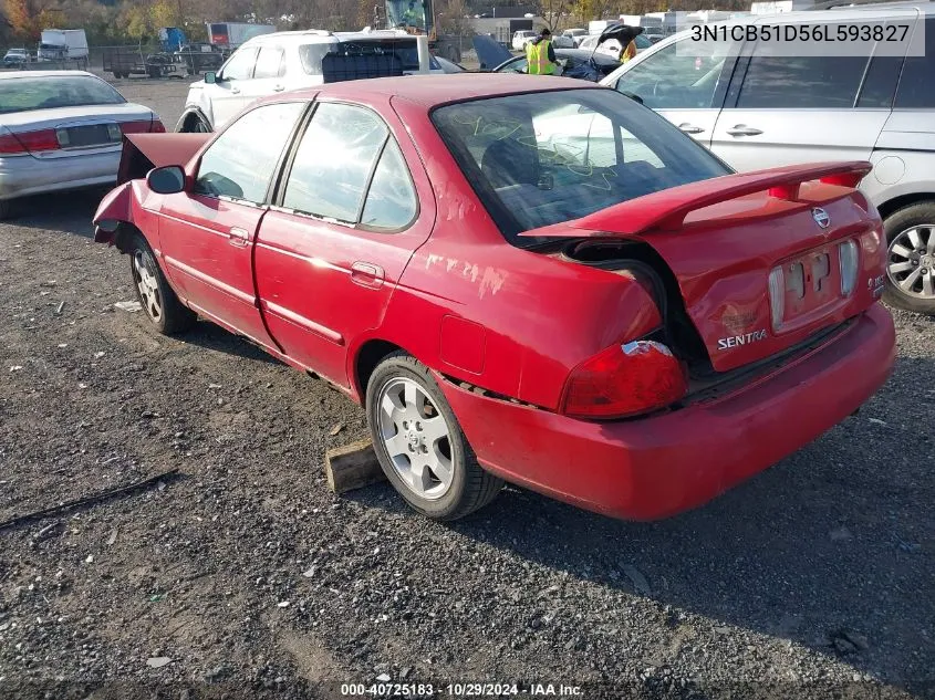 2006 Nissan Sentra 1.8S VIN: 3N1CB51D56L593827 Lot: 40725183