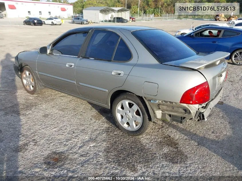 2006 Nissan Sentra 1.8S VIN: 3N1CB51D76L573613 Lot: 40725662