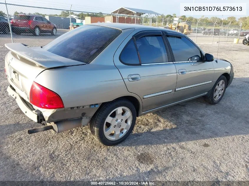 2006 Nissan Sentra 1.8S VIN: 3N1CB51D76L573613 Lot: 40725662