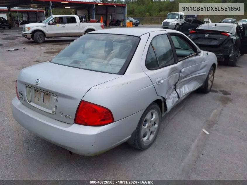 2006 Nissan Sentra 1.8S VIN: 3N1CB51DX5L551850 Lot: 40726563