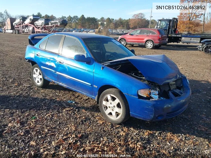 3N1CB51D26L463892 2006 Nissan Sentra 1.8/1.8S