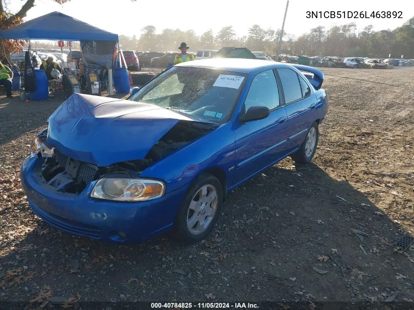 3N1CB51D26L463892 2006 Nissan Sentra 1.8/1.8S