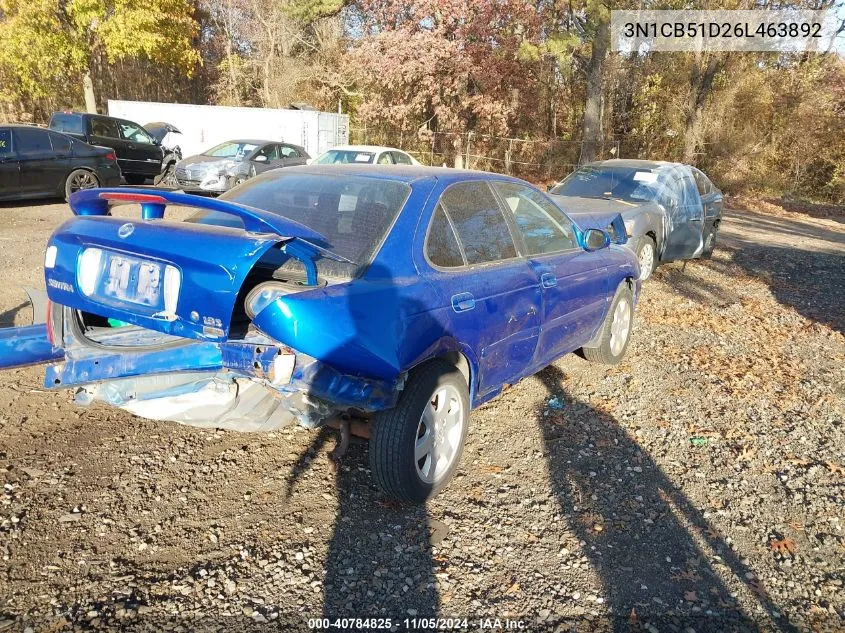 2006 Nissan Sentra 1.8/1.8S VIN: 3N1CB51D26L463892 Lot: 40784825