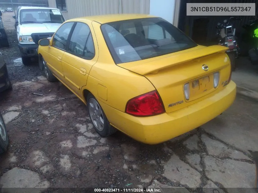 2006 Nissan Sentra 1.8/1.8S VIN: 3N1CB51D96L557347 Lot: 40823471