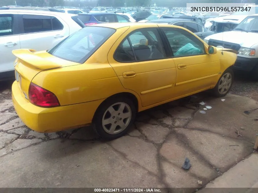 2006 Nissan Sentra 1.8/1.8S VIN: 3N1CB51D96L557347 Lot: 40823471