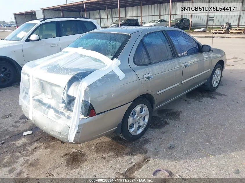 2006 Nissan Sentra 1.8 VIN: 3N1CB51DX6L544171 Lot: 40828894