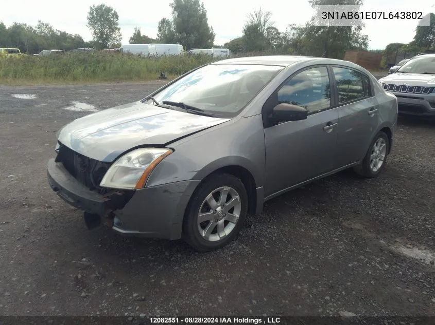 3N1AB61E07L643802 2007 Nissan Sentra 2.0/2.0S/2.0Sl