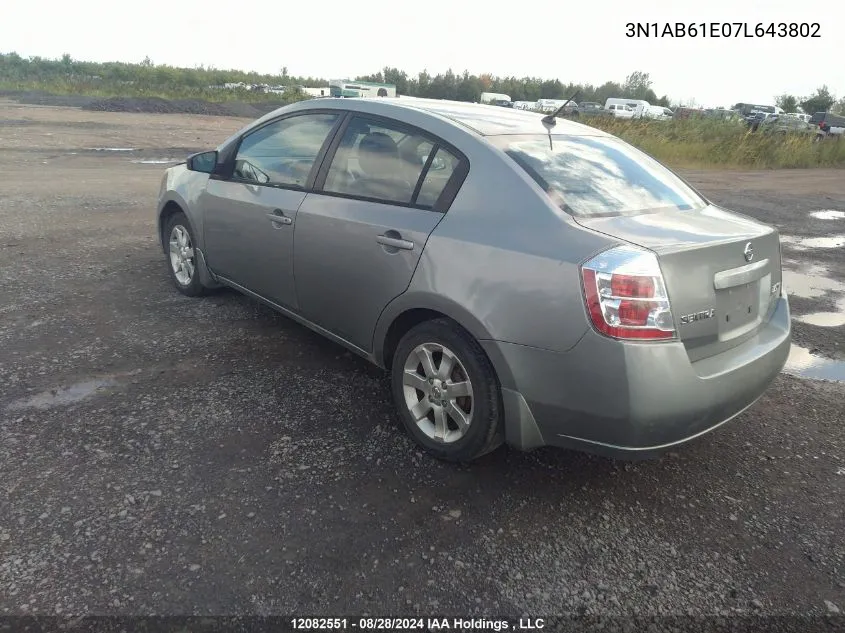 3N1AB61E07L643802 2007 Nissan Sentra 2.0/2.0S/2.0Sl