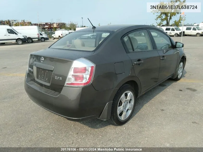 3N1AB61E37L638724 2007 Nissan Sentra 2.0 Sl