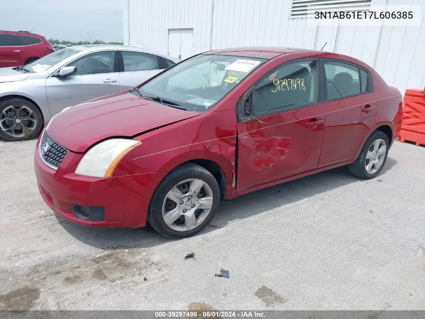 2007 Nissan Sentra 2.0S VIN: 3N1AB61E17L606385 Lot: 39297498