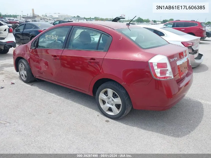 2007 Nissan Sentra 2.0S VIN: 3N1AB61E17L606385 Lot: 39297498