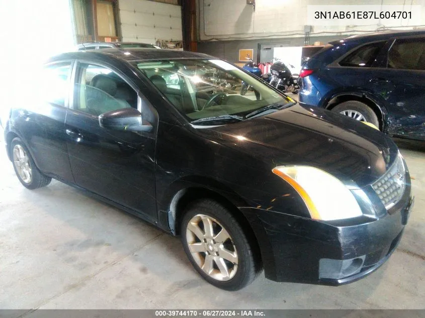 2007 Nissan Sentra 2.0Sl VIN: 3N1AB61E87L604701 Lot: 39744170