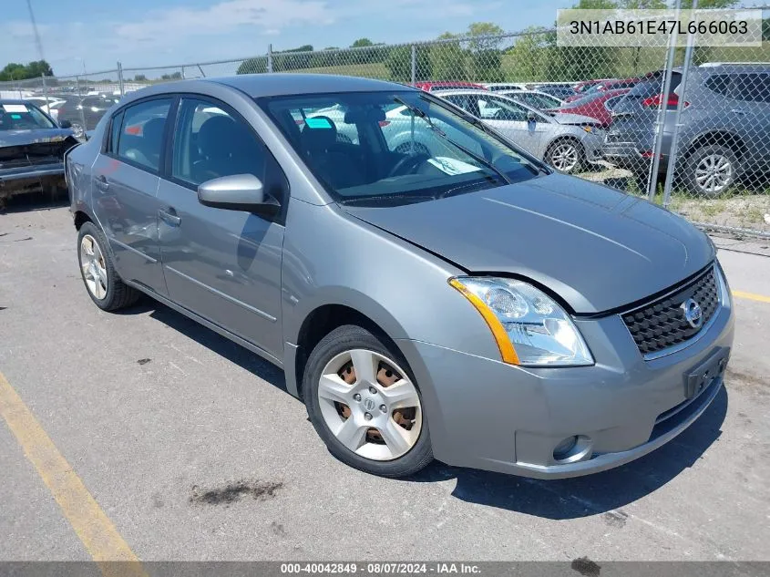 2007 Nissan Sentra 2.0S VIN: 3N1AB61E47L666063 Lot: 40042849